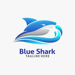 Blue shark logo design