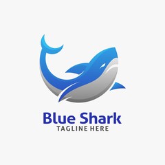 Blue shark logo design