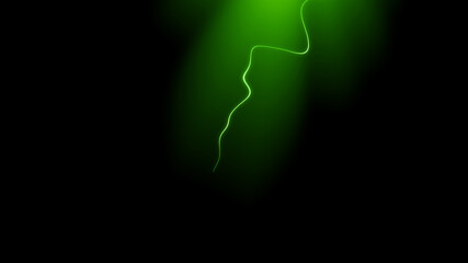 Abstract realistic nature green lightning thunder background . Bright curved line on isolated texture overlays.