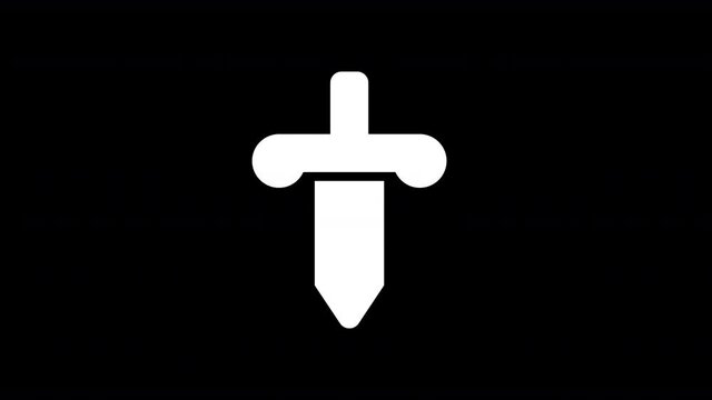From the Glitch effect arises dagger symbol. Then the TV turns off. Alpha channel Premultiplied - Matted with color black