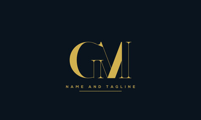 alphabet letters monogram icon logo GM or MG