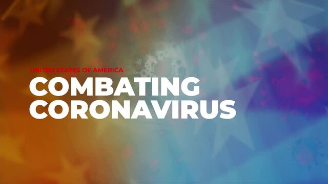 Coronavirus or Covid-19 pandemic update TV video opening title background or breaking news for USA US America information with American flag 