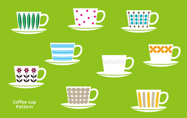 北欧風のコーヒーカップ・パターン｜Coffee Cup Pattern