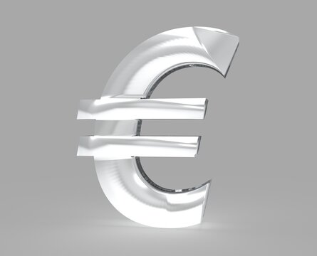 Euro symbol sign isolated EUR 3d render