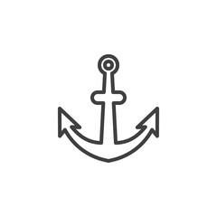 Anchor line icon. linear style sign for mobile concept and web design. Boat anchor outline vector icon. Symbol, logo illustration. Vector graphics