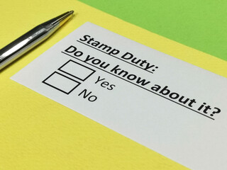 Obraz premium Questionnaire about taxation
