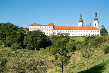 Fototapeta na wymiar Strahov Monastery viewed from Garden in day light; Prague, Czech Republic
