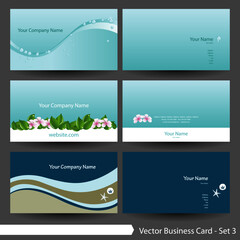 Vector business card template set: Flower, clean & spa theme business card template (Part 3)