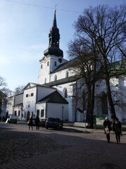 Old white church in  Tallinn