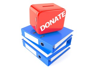 Donate box with ring binders