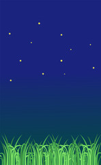 Fototapeta na wymiar background template design. night sky with a grass