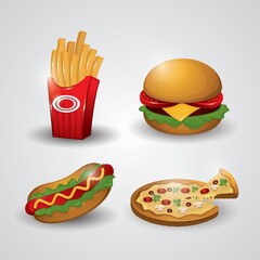 collection of fast food icons