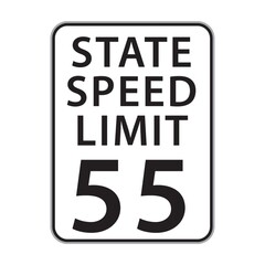 state speed limit 55 sign