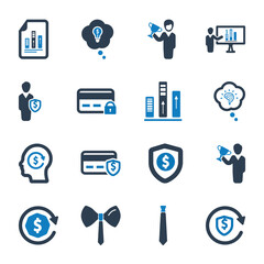 Business and management icons set 07
