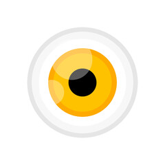 eyeball yellow color isolated on white, eye graphic yellow for icon, eyeball illustration for clip art, eyesight symbol, eyeball cartoon for look view vision and see concept
