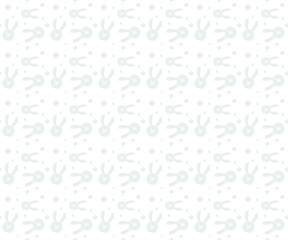 Fun icon rabbit bunnies illustration seamless pattern background vector, with grey color