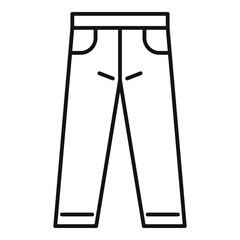 Jeans trousers icon. Outline jeans trousers vector icon for web design isolated on white background
