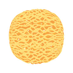 instant noodles round shape isolated on white background, illustration ramen round or noodle for clip art, instant noodle round shape for fast food, ramen simple and flat drawing for icon infographics