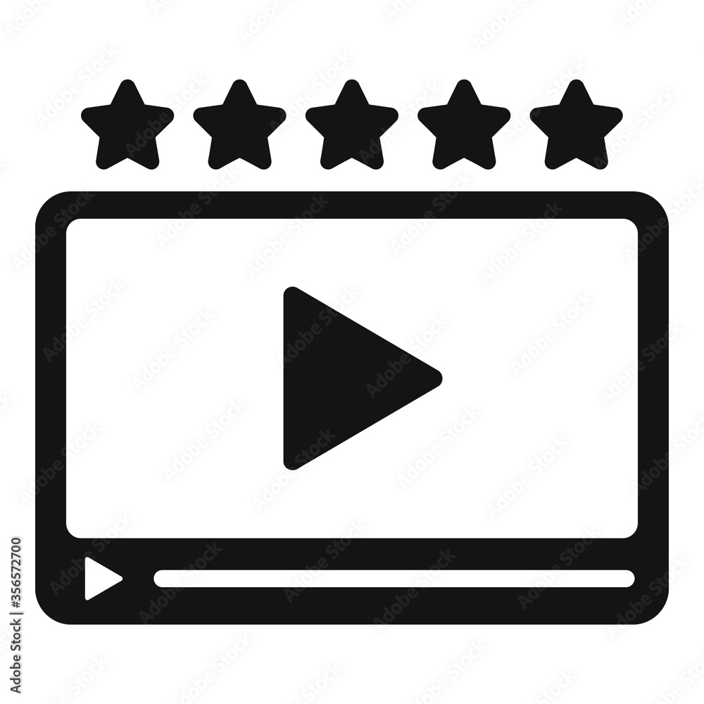Poster rating video player icon. simple illustration of rating video player vector icon for web design isol
