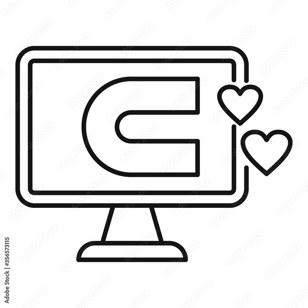Poster engaging content computer icon. outline engaging content computer vector icon for web design isolate