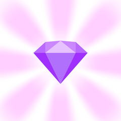 purple diamond gemstone on zoom comics, purple flat diamonds jewelry icon, purple gems on soft rays burst shine background, purple diamond of items game, clip art gemstone for banner jewellery