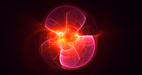 3D rendering abstract multicolor fractal light background
