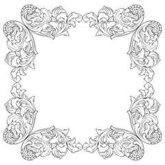 Classical baroque vector of vintage element for design. Decorative design element filigree calligraphy vector. You can use for wedding decoration of greeting card and laser cutting.