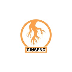 set of ginseng logo for herbal medicine illustration icon