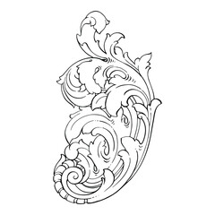 Classical baroque vector of vintage element for design. Decorative design element filigree calligraphy vector. You can use for wedding decoration of greeting card and laser cutting.