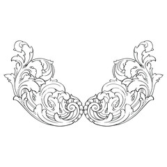 Classical baroque vector of vintage element for design. Decorative design element filigree calligraphy vector. You can use for wedding decoration of greeting card and laser cutting.