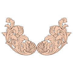 Classical baroque vector of vintage element for design. Decorative design element filigree calligraphy vector. You can use for wedding decoration of greeting card and laser cutting.