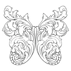 Classical baroque vector of vintage element for design. Decorative design element filigree calligraphy vector. You can use for wedding decoration of greeting card and laser cutting.