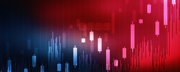 2d rendering Stock market online business concept. business Graph 