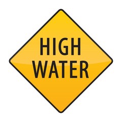 Obraz premium high water warning sign