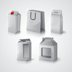 collection of blank packages