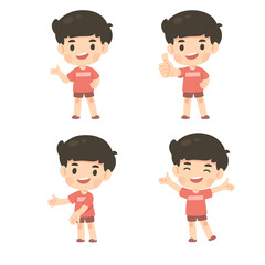 Collection of cute boy in many pose