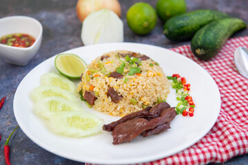 fried rice with salted beef