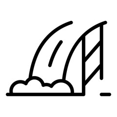 Hydroelectric dam icon. Outline hydroelectric dam vector icon for web design isolated on white background