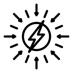 Sun energy icon. Outline sun energy vector icon for web design isolated on white background