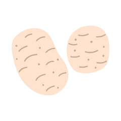 Fresh potato concept, organic vegetables. Vector illustration in flat cartoon style. isolated on white background. 