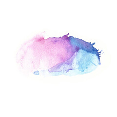 Pink,Purple and blue shades watercolor on white background for entering text to speech, logo background and other, hand drawn painting on paper.