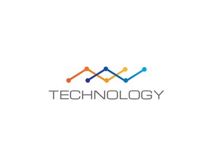 Simple Technology Logo Design Template with Modern Concept. Design with Unique Zigzag Dot Connection Image Vector. Suitable for Electronics Corporate.