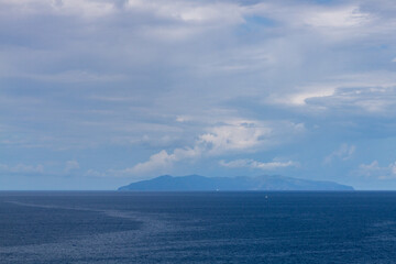 sailing in blue mediterranean sea
