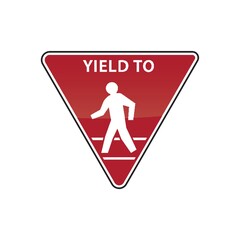 yield to pedestrian road sign