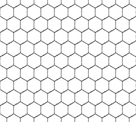 Seamless pattern wicker mesh of hexagons. Abstract mosaic background. Retro design