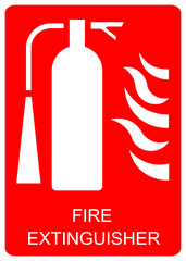 Fire extinguisher vector sign isolated on white background