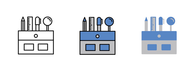 stationary icon isolated on white background for web design