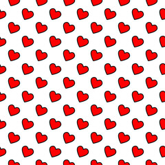 Simple hearts vector patterns. Valentines or thanksgiving day  concept. Graphic background design made of red heart with white background.