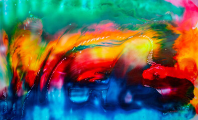 Ink, paint, abstract. Closeup of the painting. Colorful abstract painting background. Highly-textured oil paint. High quality details. Alcohol ink modern abstract painting, modern contemporary art.