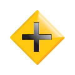 Obraz premium cross road ahead road sign